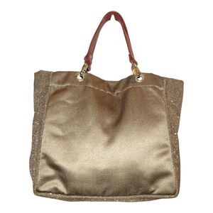 Francois Reiner Un jour un sac Tote Bag Satin Glitter Sides Leather Handles